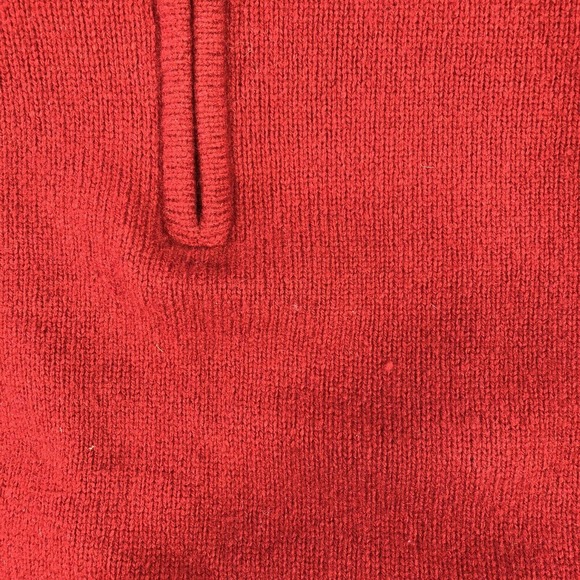 Jos A Bank Mens Size XL Lambs Wool Blend 1/4 Zip Red Sweater Mock Neck Pullover - Picture 12 of 14